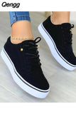 Niulatu Women's Vulcanized Shoes Low-top Round Toe Casual Shoes Flat Shoes Lace-up Walking Shoes Women Versatile Comfortable DJSE