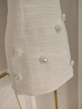 Niulatu A line Halter White Satin Short Homecoming Dresses Birthday Outfits SD403