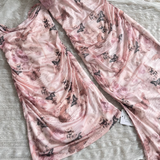 Cute Mermaid Spaghetti Straps Pink Floral Long Summer Dress For Women HZ1214