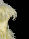 Niulatu Tulle Feathers Strapless Evening Dress Yellow Formal Evening Gown HZ1007