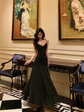 Elegant Mermaid Black Chiffon Sleeveless 21st Birthday Dress Party Gown Birthday Outfits Birthday Dress Ideas For Women HZ1214