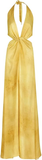 Niulatu A line Halter Neckline Long Yellow Prom Dress Evening Dress Formal Dress SD2161