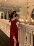 Sexy Mermaid Spaghetti Straps Red 21st Birthday Dress Party Gown Birthday Outfits Birthday Dress Ideas For Women HZ1214