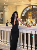 Sexy Mermaid Black Halter Backless 21st Birthday Dress Party Gown Birthday Outfits Birthday Dress Ideas For Women HZ1214