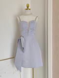 Niulatu A line Spaghetti Straps Sleeveless Lilac Cocktail Dress Short Birthday Outfits SD396