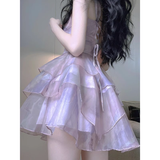 Niulatu Ball Gown Straps Lilac Short Cocktail Dresses Birthday Outfits SD581