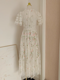 Niulatu A line V Neckline Lace Tulle Floral Dinner Party Dresses Birthday Outfits SD390