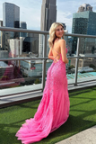 Niulatu Mermaid Scoop Neck Lace Up Prom Dresses Evening Dresses HZ1007