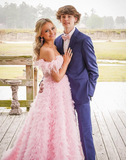 Niulatu Tulle Ruffled Gown Tulle Prom Dress Corset Tulle Evening Dress HZ1007