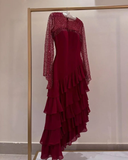 Niulatu Sequins Chiffon Multi-Layered Prom Dress Formal Party Evening Dress HZ1007