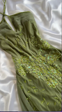Niulatu Green Lace Chiffon Sequins Beaded Prom Dress Formal Evening Dress HZ1007