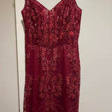 Niulatu Red Mermaid Lace Appliques Prom Dress,Evening Dress Winter Dance Dress HZ1007