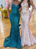 Niulatu Spaghetti Straps Mermaid Evening Dress Long Prom Dress HZ1007