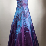 Niulatu Purple Beaded A Line Evening Gown Spaghetti Straps Party Prom Dress HZ1007