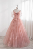 Niulatu Gown Sleeveless Pink Tulle Prom Dress HZ1110