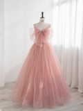 Niulatu Gown Sleeveless Pink Tulle Prom Dress HZ1110