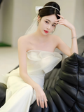Niulatu Mermaid Sweetheart White Satin Wedding Dresses HZ1110