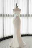 Niulatu Mermaid Sweetheart White Satin Wedding Dresses HZ1110