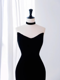 Niulatu Sleeveless Black Tulle Velvet Prom Dress HZ1110