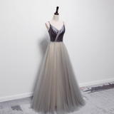 Niulatu A line Sleeveless Tulle Prom Dress HZ1110