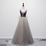 Niulatu A line Sleeveless Tulle Prom Dress HZ1110