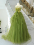 Niulatu Green Tulle Long Prom Gown HZ1110