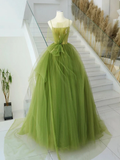 Niulatu Green Tulle Long Prom Gown HZ1110