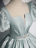 Niulatu Gown Light Sky Blue Satin Long Sweet 16 Dresses HZ1110