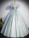 Niulatu Gown Light Sky Blue Satin Long Sweet 16 Dresses HZ1110