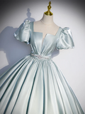 Niulatu Gown Light Sky Blue Satin Long Sweet 16 Dresses HZ1110