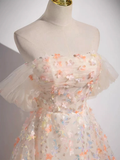 Niulatu Off Shoulder Lace Tulle Long Prom Dress HZ1110