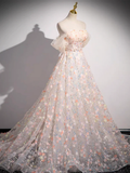 Niulatu Off Shoulder Lace Tulle Long Prom Dress HZ1110