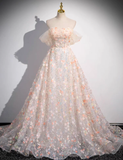 Niulatu Off Shoulder Lace Tulle Long Prom Dress HZ1110