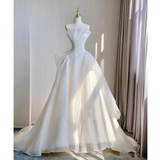 Niulatu Ball Gown Strapless White Tulle Wedding Dresses HZ1110