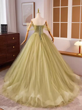Niulatu Ball Gown Short Sleeves Green Sweet 16 Dresses HZ1110