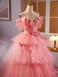 Niulatu Ball Gown Short Sleeves Pink Flowers Sweet 16 Dresses HZ1110