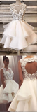 Niulatu tulle lace short prom dress white tulle lace homecoming dress HZ0113
