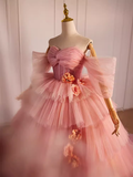 Niulatu Ball Gown Sweetheart Pink Tulle Sweet 16 Dresses HZ1110