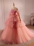 Niulatu Ball Gown Sweetheart Pink Tulle Sweet 16 Dresses HZ1110