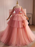 Niulatu Ball Gown Sweetheart Pink Tulle Sweet 16 Dresses HZ1110