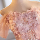 Niulatu Mermaid Off The Shoulder Long Pink Prom Dress HZ1110