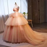 Niulatu Ball Gown Strapless Tulle Pink Sweet 16 Dresses HZ1110