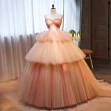 Niulatu Ball Gown Strapless Tulle Pink Sweet 16 Dresses HZ1110