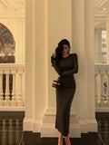 Niulatu Sheath Scoop neckline Black Prom Dresses Birthday Outfits Evening Gown SD1106