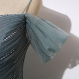 Niulatu tulle long A line prom dress, evening dress HZ0113