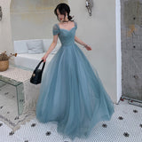 Niulatu tulle long prom dress, evening dress HZ0113