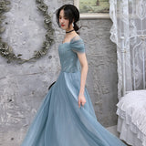 Niulatu tulle long prom dress, evening dress HZ0113