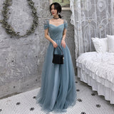 Niulatu tulle long prom dress, evening dress HZ0113