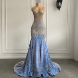 Niulatu Mermaid Straps Beads Sequin Long Prom Dress HZ1110
