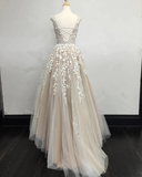 Niulatu A line Cap Sleeves Lace Blue Long Prom Dress HZ1110